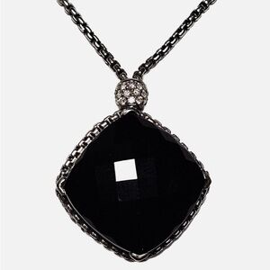 DAVID YURMAN ONYX & DIAMOND PENDANT